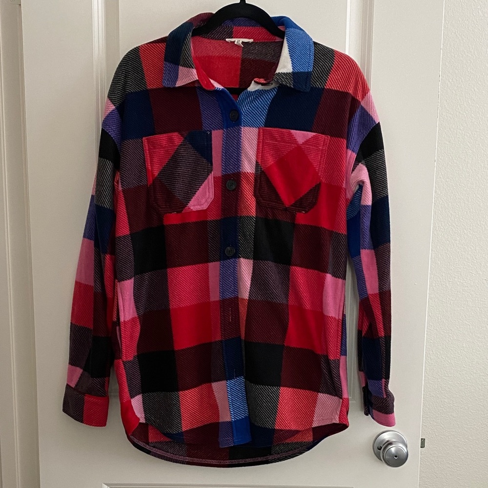 Maurices Red and Purple Plaid Shirt